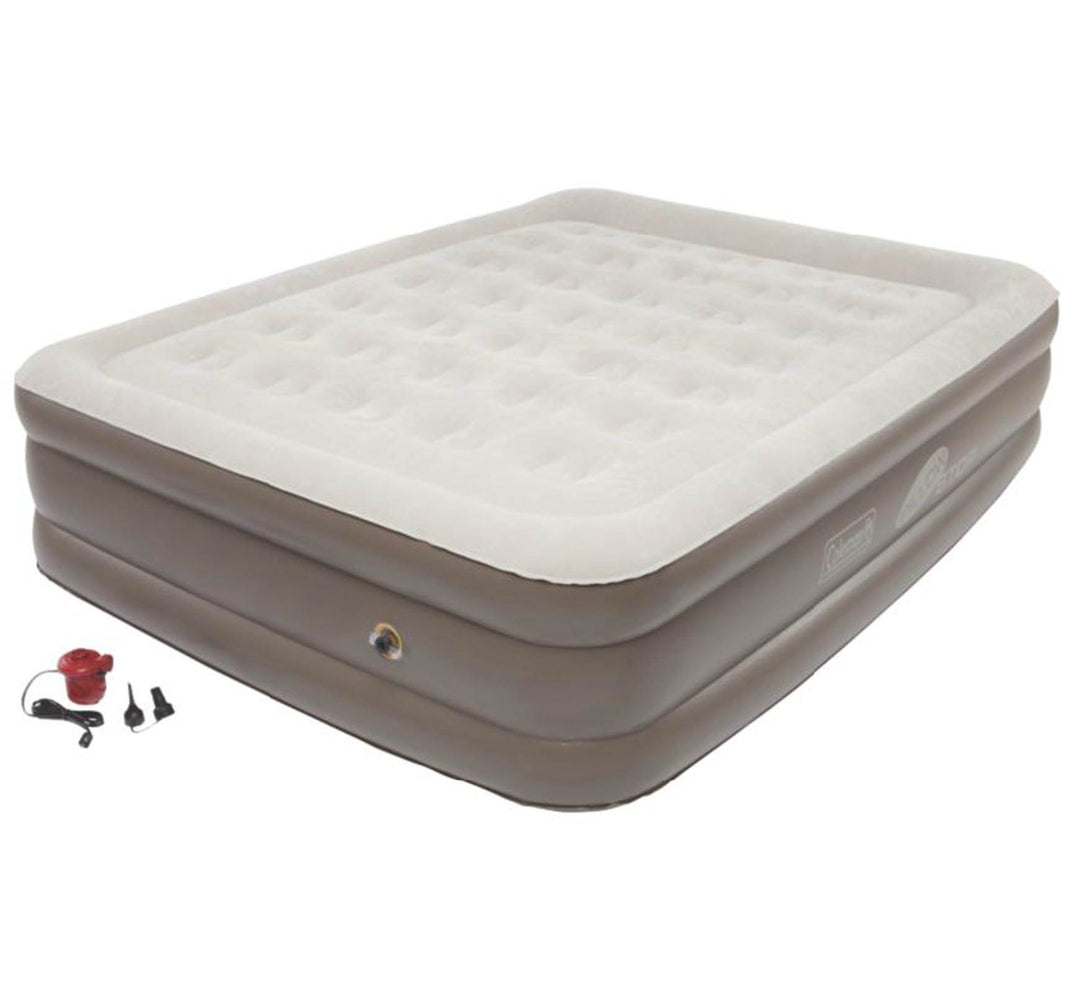 COLEMAN Camping Double Support Queen Air Mattress w/120 Volt Pump - Open Box