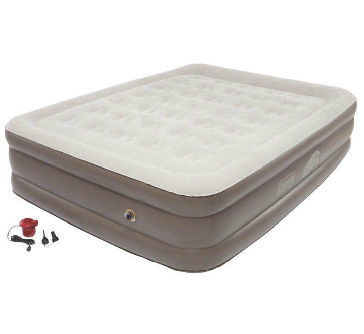 COLEMAN Camping Double Support Queen Air Mattress w/120 Volt Pump - Open Box