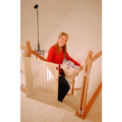 Retract-A-Gate Portable 52 Inch Extending Baby and Pet Home Safety Gate, Cafe