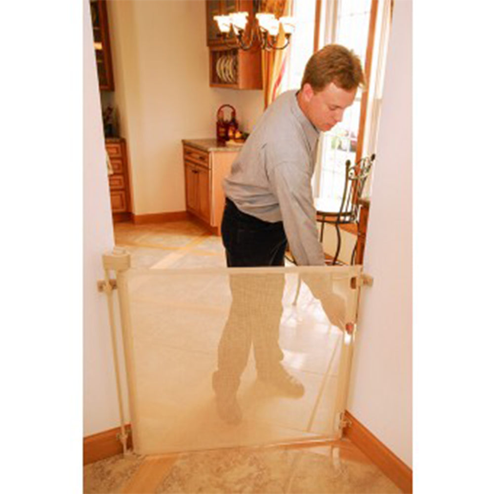 Retract-A-Gate Portable 52 Inch Extending Baby and Pet Home Safety Gate, Cafe
