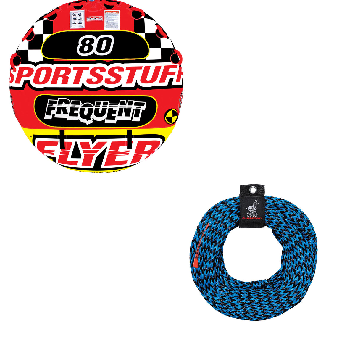 Sportsstuff Frequent Flyer Towable 3-Rider & Airhead 3-Rider 60' Towing Rope