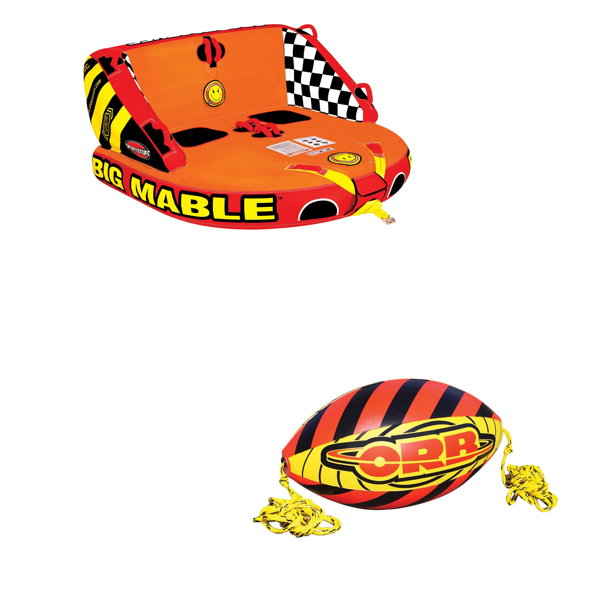 Sportsstuff Big Mable Double Rider Towable Tube & Orb 60-Foot Towable Rope Ball