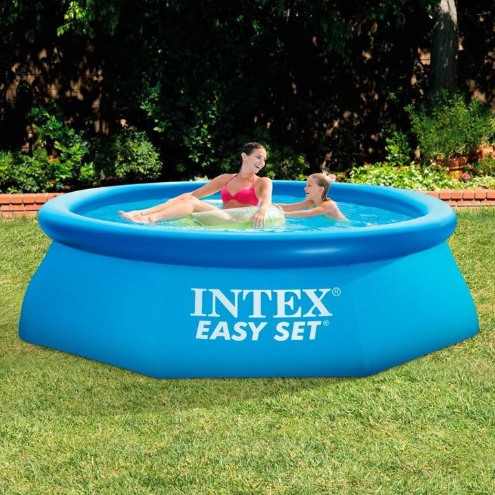 Intex 8ft x 30in Easy Set Inflatable Above Ground Polygonal Pool w/ Filter Pump