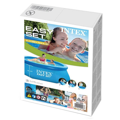 Intex 8ft x 30in Easy Set Inflatable Above Ground Polygonal Pool w/ Filter Pump - VMInnovations
