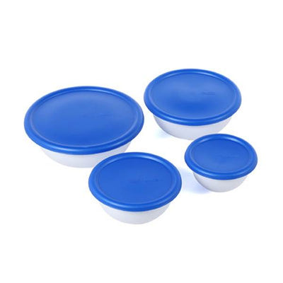 Sterilite 8-Piece Covered Bowl Set, 4 Plastic Bowls Ranging in Size, 6 Pack
