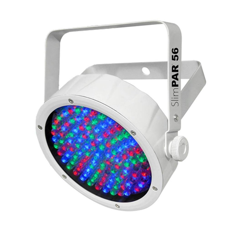 (4) Chauvet SlimPar 56 LED White Slim Par Can RGB Lights + 10&