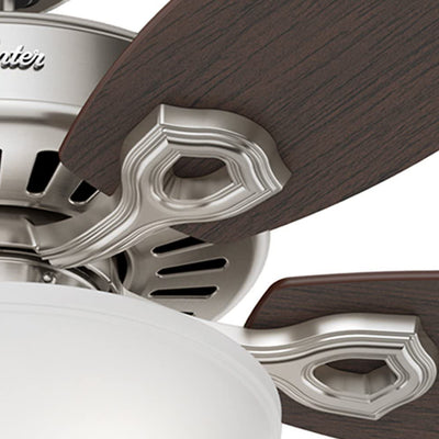 Hunter Builder Deluxe 52" Ceiling Fan w/ LED Light Pull Chain, Brushed Nickel