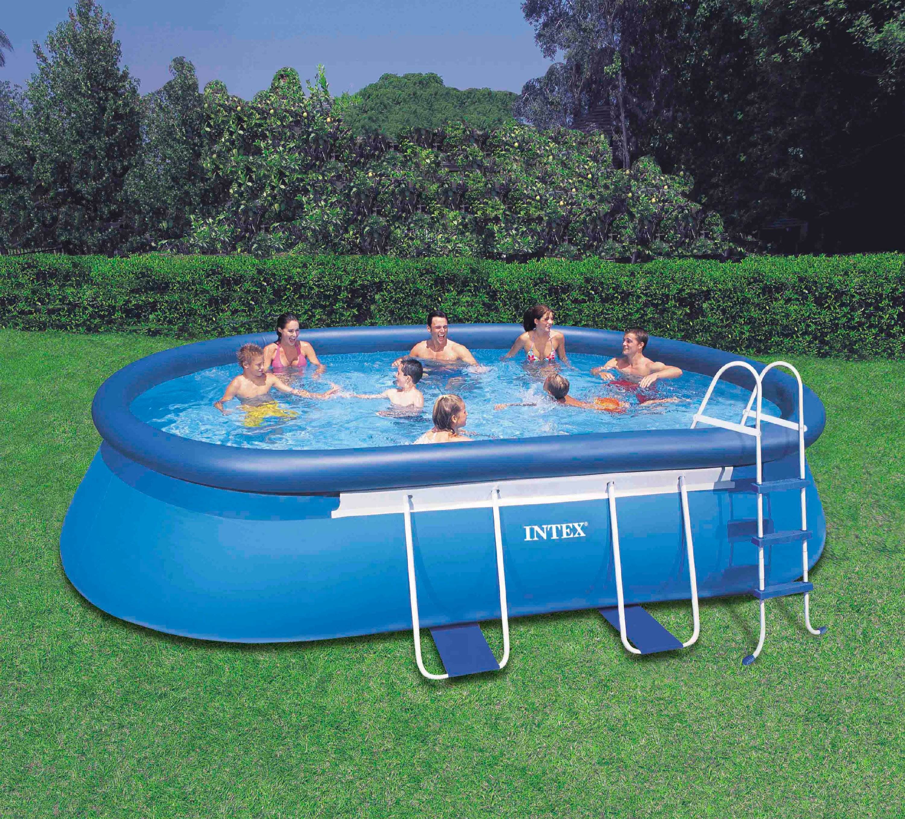 Intex 18' x 10' x 42" Oval Frame Swimming Set w/ 1000 GPH Filter Pump | 26191EH