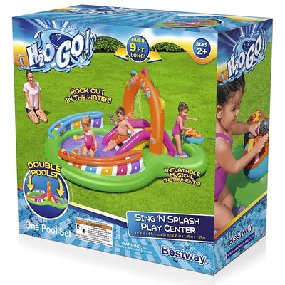 Bestway H2O GO Sing N Splash Inflatable PVC Backyard Pool Game Center (Open Box)