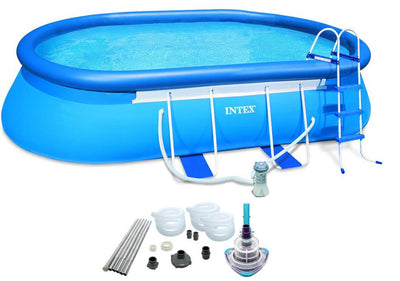 Intex 20ft x 48in Oval Frame Pool Set w/ 1500 GPH Filter Pump & V-TRAP Vac
