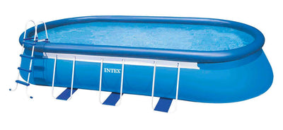 Intex 20ft x 48in Oval Frame Pool Set w/ 1500 GPH Filter Pump & V-TRAP Vac