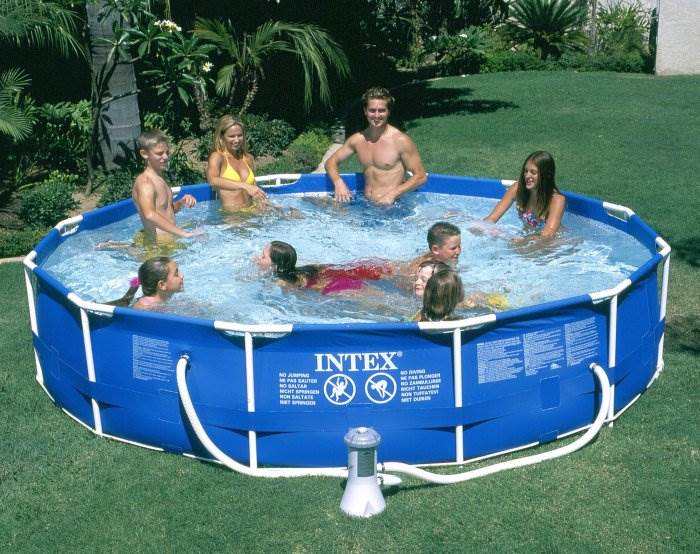 Intex 12ft x 30in Metal Frame Set Swimming Pool with Filter Pump & Skooba Vaccum