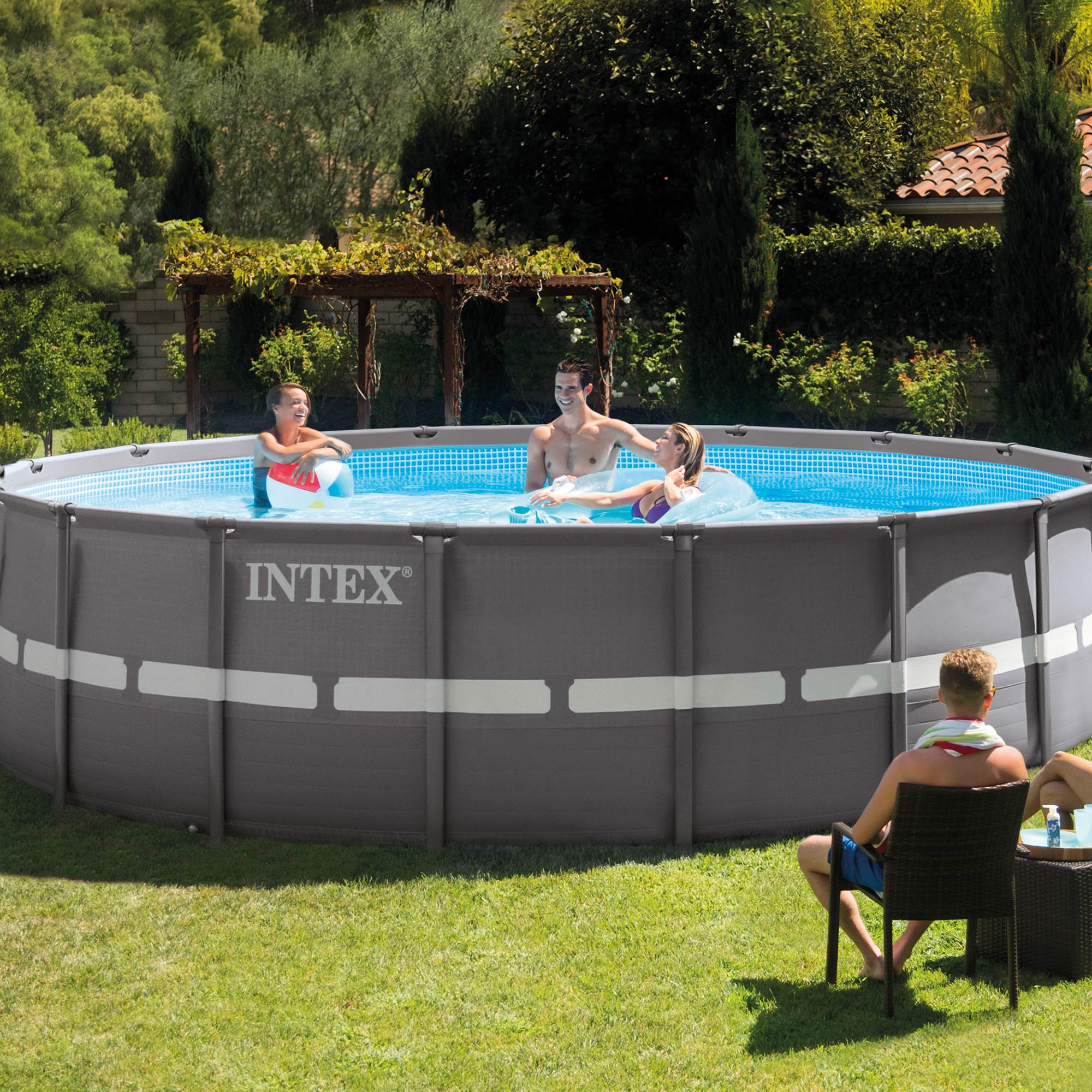 Intex 18ft x 52in Ultra Frame Pool Set w/ 2100 GPH Sand Filter Pump & V-Trap Vac