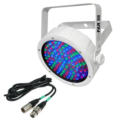 NEW CHAUVET SlimPar 56 LED DMX White Slim Par Can DJ Stage Light + 25' DMX Cable