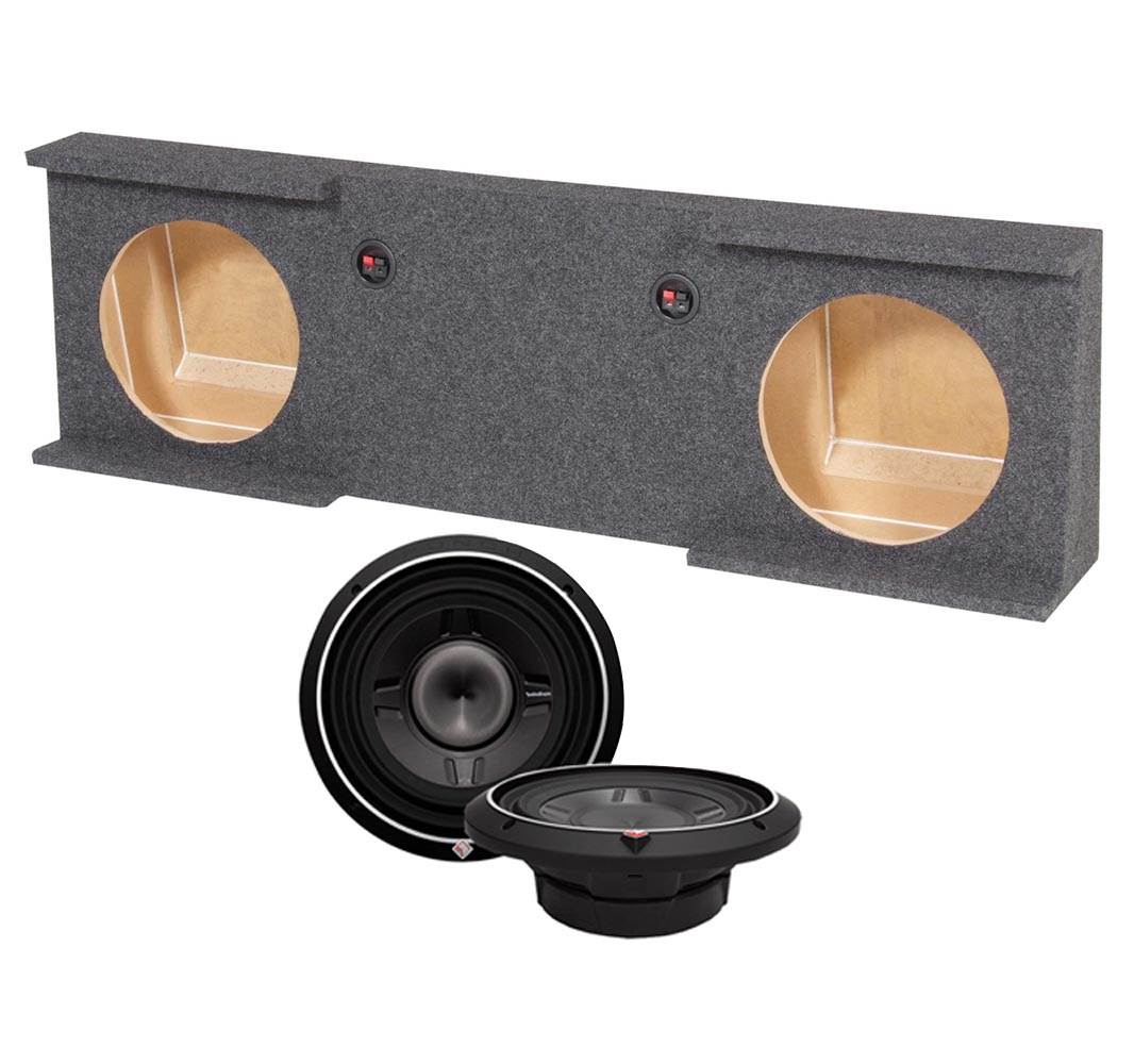 (2) ROCKFORD FOSGATE P3SD2-12 12" 1600W Subwoofers + GMC/Chevy Crew Cab Sub Box
