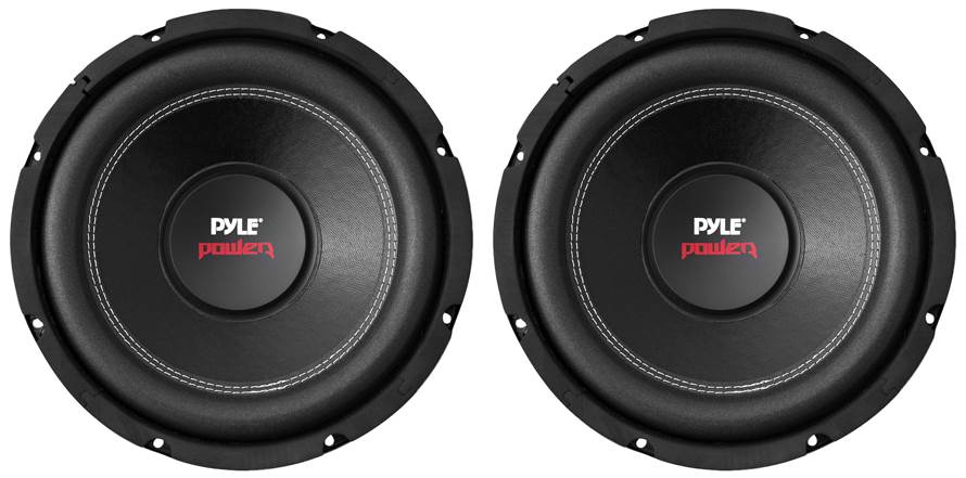 2) Pyle PLPW12D 12" 3200W Car Subwoofers Stereo Woofer, 2 Ch Amplifier & Amp Kit