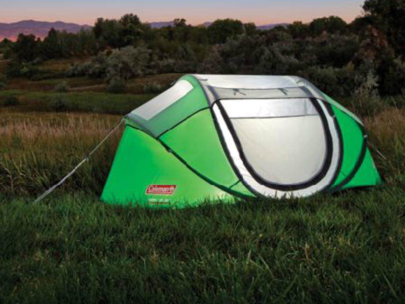 COLEMAN 2 Person Pre-Assembled Instant Pop Up Camping Tent w/Rainfly - Open Box