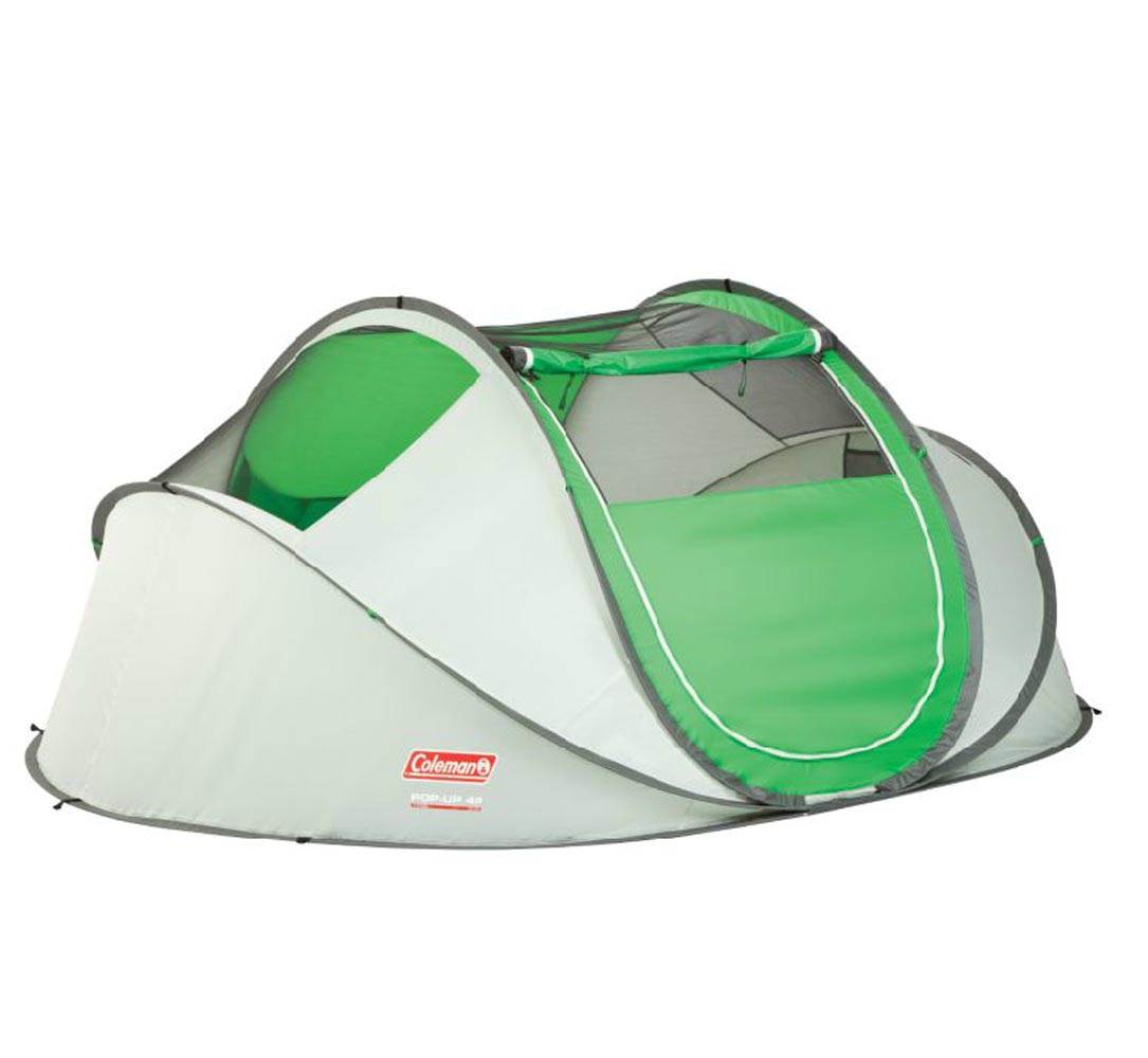 NEW! COLEMAN 4 Person Pre-Assembled Instant Pop Up Camping Tent w/ Taped Rainfly - VMInnovations