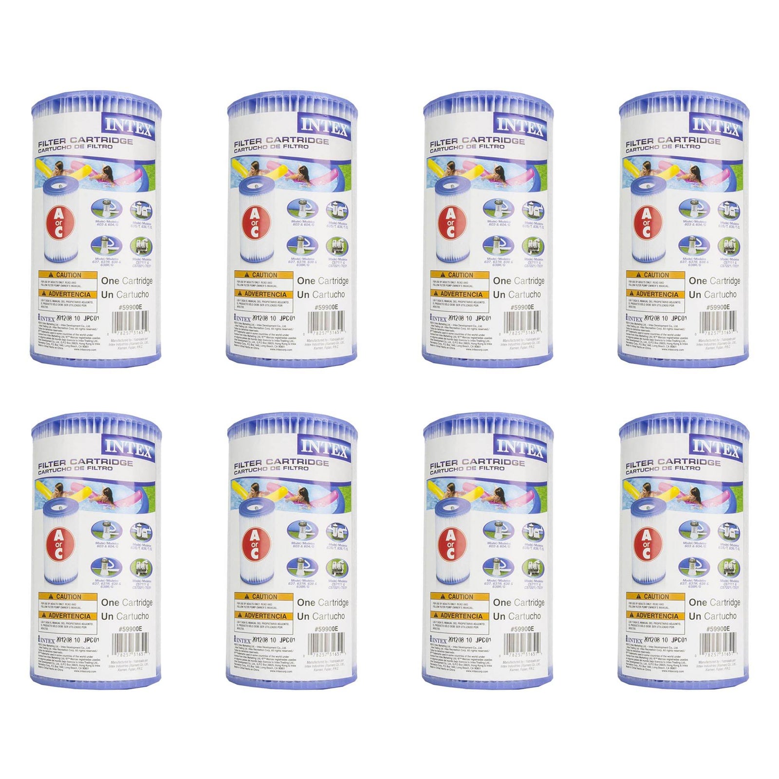 Intex Pool Easy Set Type A Replacement Filter Pump Cartridge (8 Pack) | 29000E - VMInnovations
