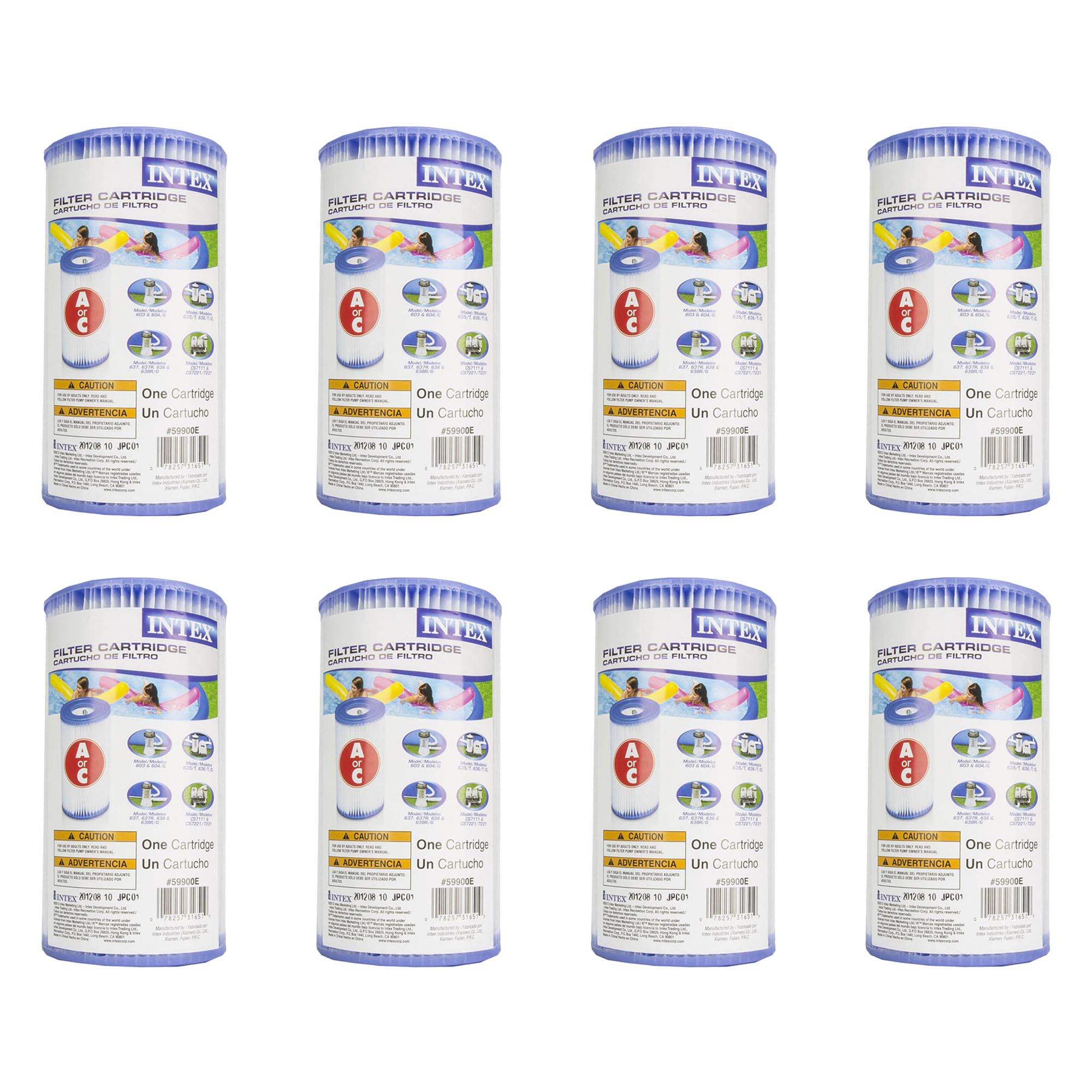 Intex Pool Easy Set Type A Replacement Filter Pump Cartridge (8 Pack) | 29000E - VMInnovations