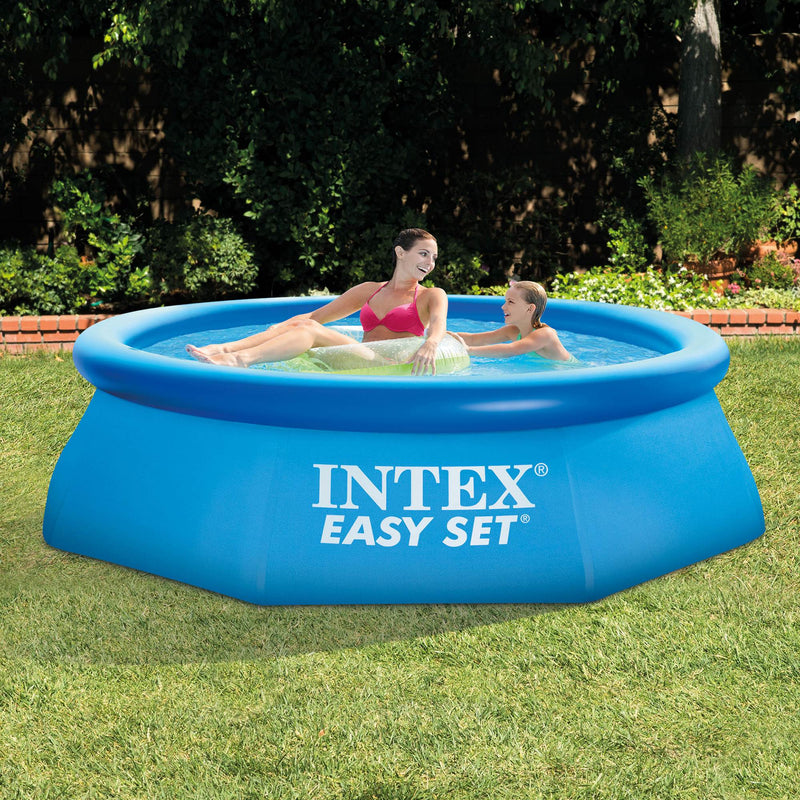 Intex 8ft x 30in Easy Set Blow Up Above Ground Swimming Pool & Pump & 2 Filters
