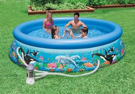 Intex 10'x30" Ocean Reef Easy Set Pool w/ Filtration Pump & 2 Filter Cartridges