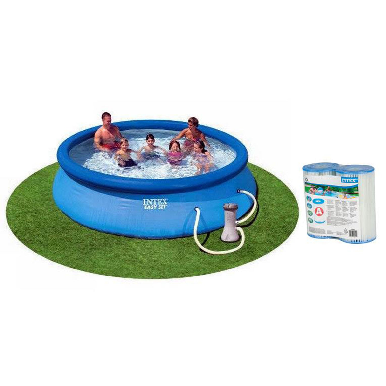Intex 12ft x 30in Easy Set Pool with 530 GPH Pump & (2 Pack) Filter Cartridge - VMInnovations