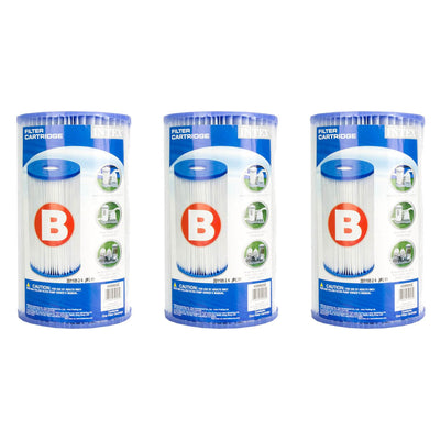 Intex Swimming Pool Easy Set Type B Replacement Filter Pump Cartridge (3 Pack) - VMInnovations