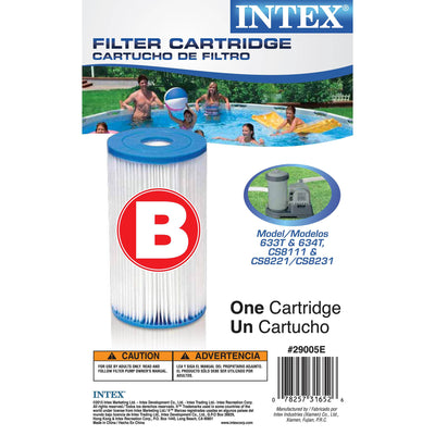 Intex Swimming Pool Easy Set Type B Replacement Filter Pump Cartridge (3 Pack)