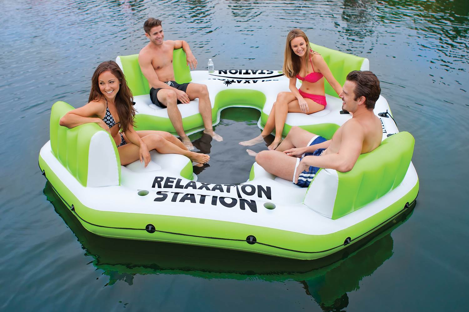 Intex Pacific Paradise Relaxation Station 4-Person Water Lounge And Air Pump