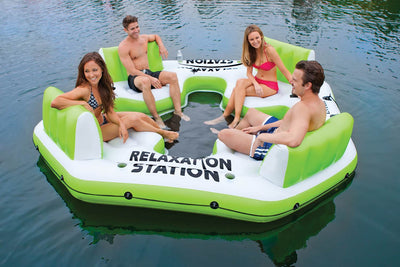 Intex Pacific Paradise Relaxation Station 4-Person Water Lounge And Air Pump