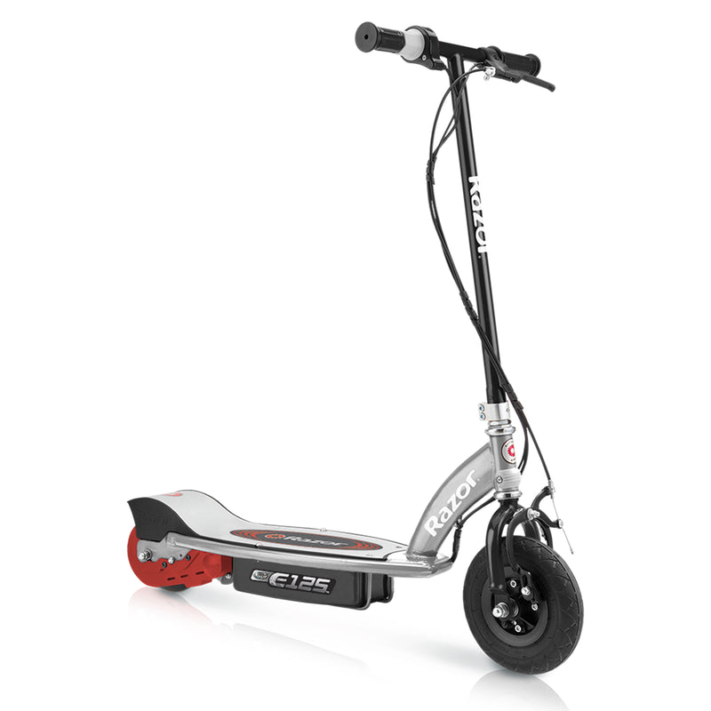 Razor E125 Motor Powered Electric 24V Motorized Scooter Black/Silver (Open Box)