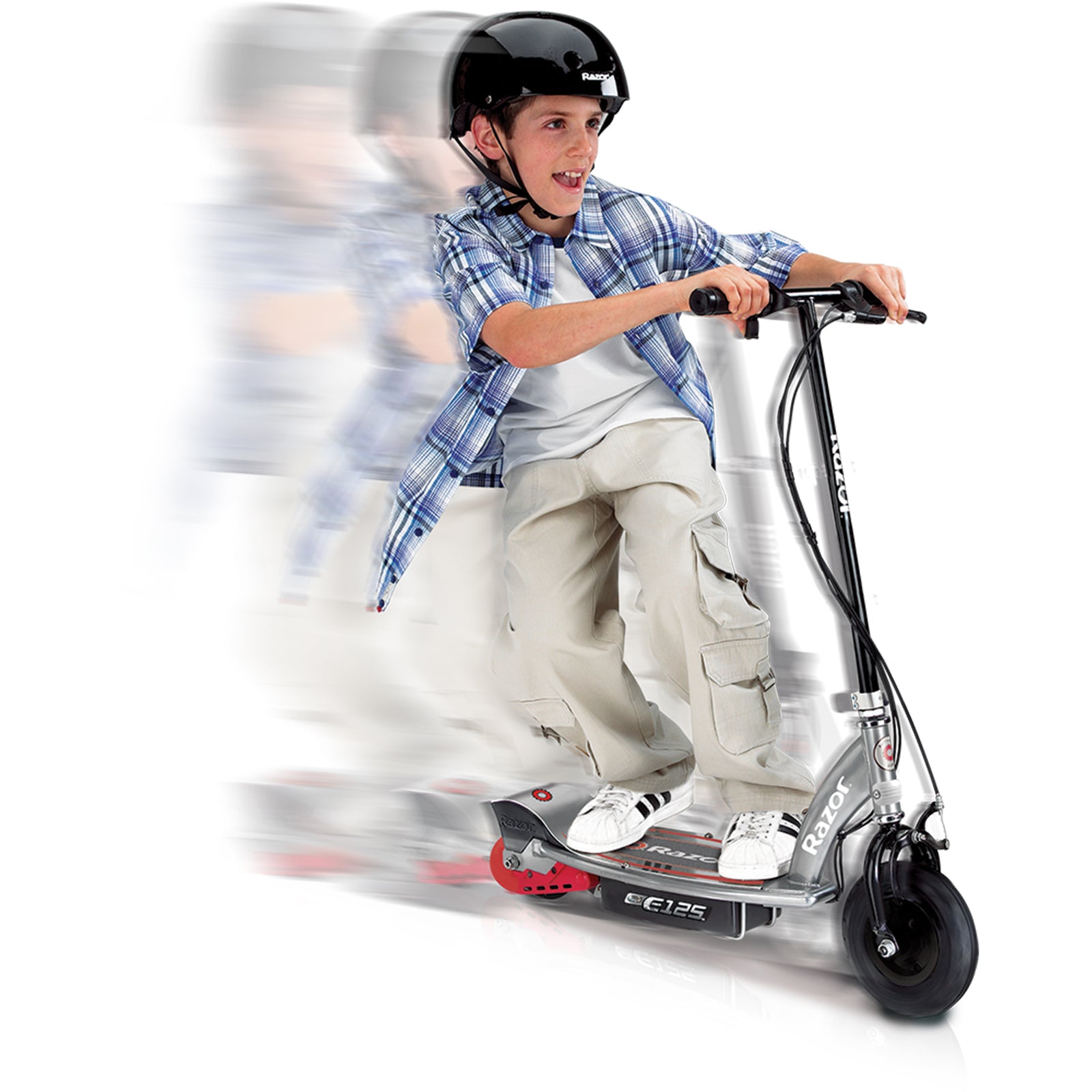 Razor E125 Kid Ride On 24V Motorized Battery Powered Electric Scooter Toy, Black - VMInnovations