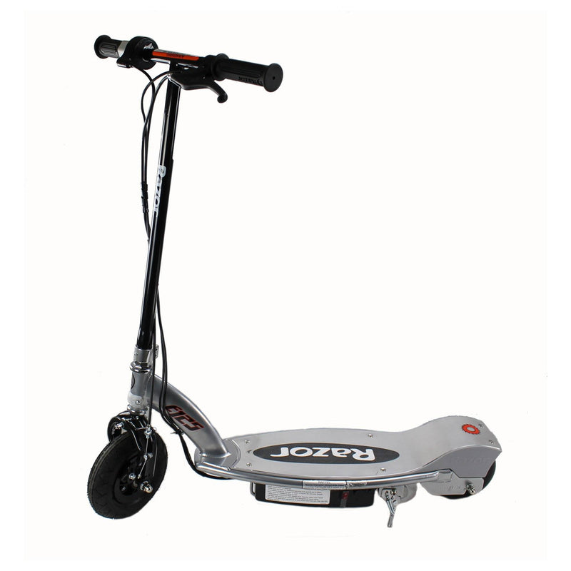 Razor E125 Electric Rechargeable Scooter + Bicycle Helmet + Elbow & Knee Pad Set