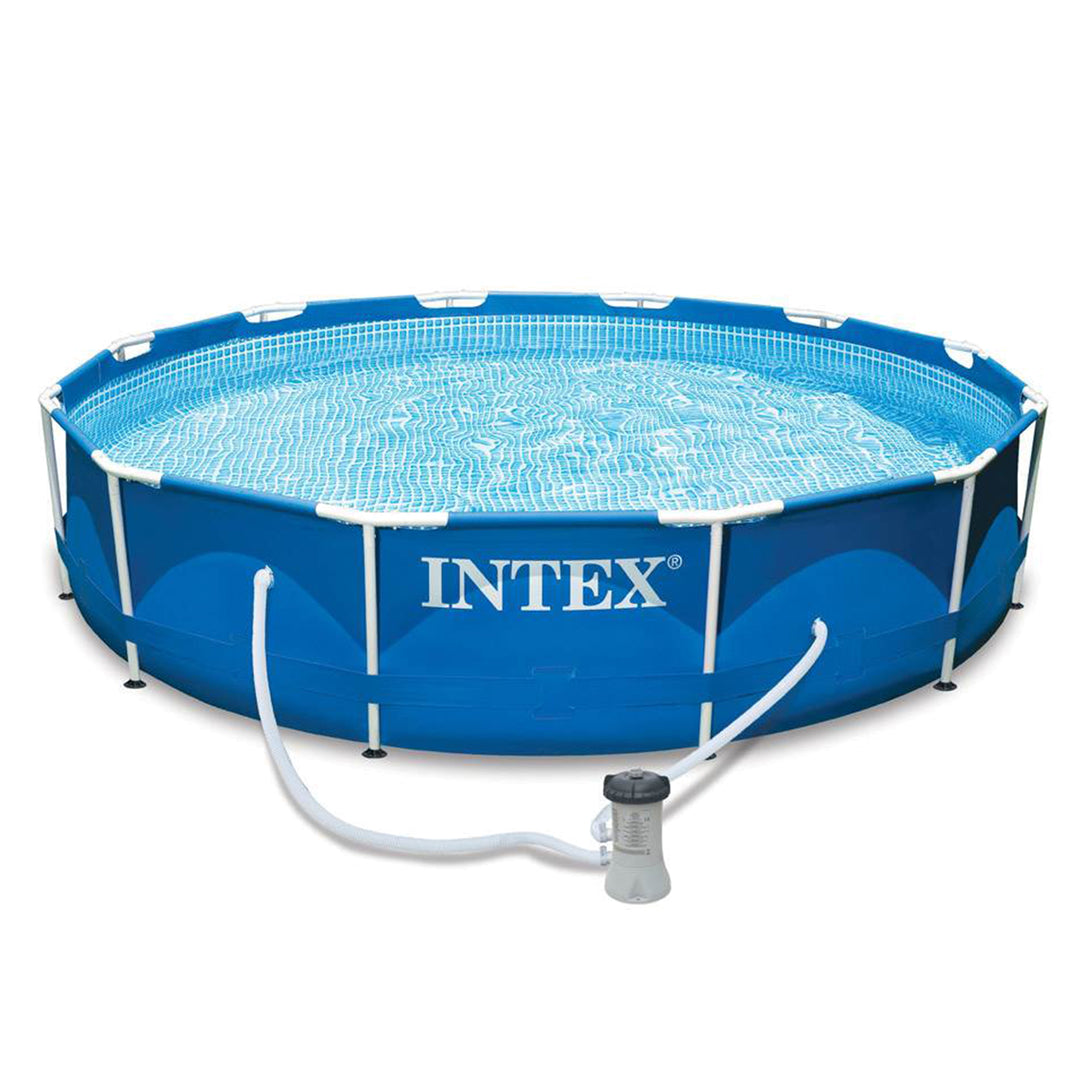 Intex Metal Frame 10' x 30" Swimming Pool with Filter Pump and Maintenance Kit