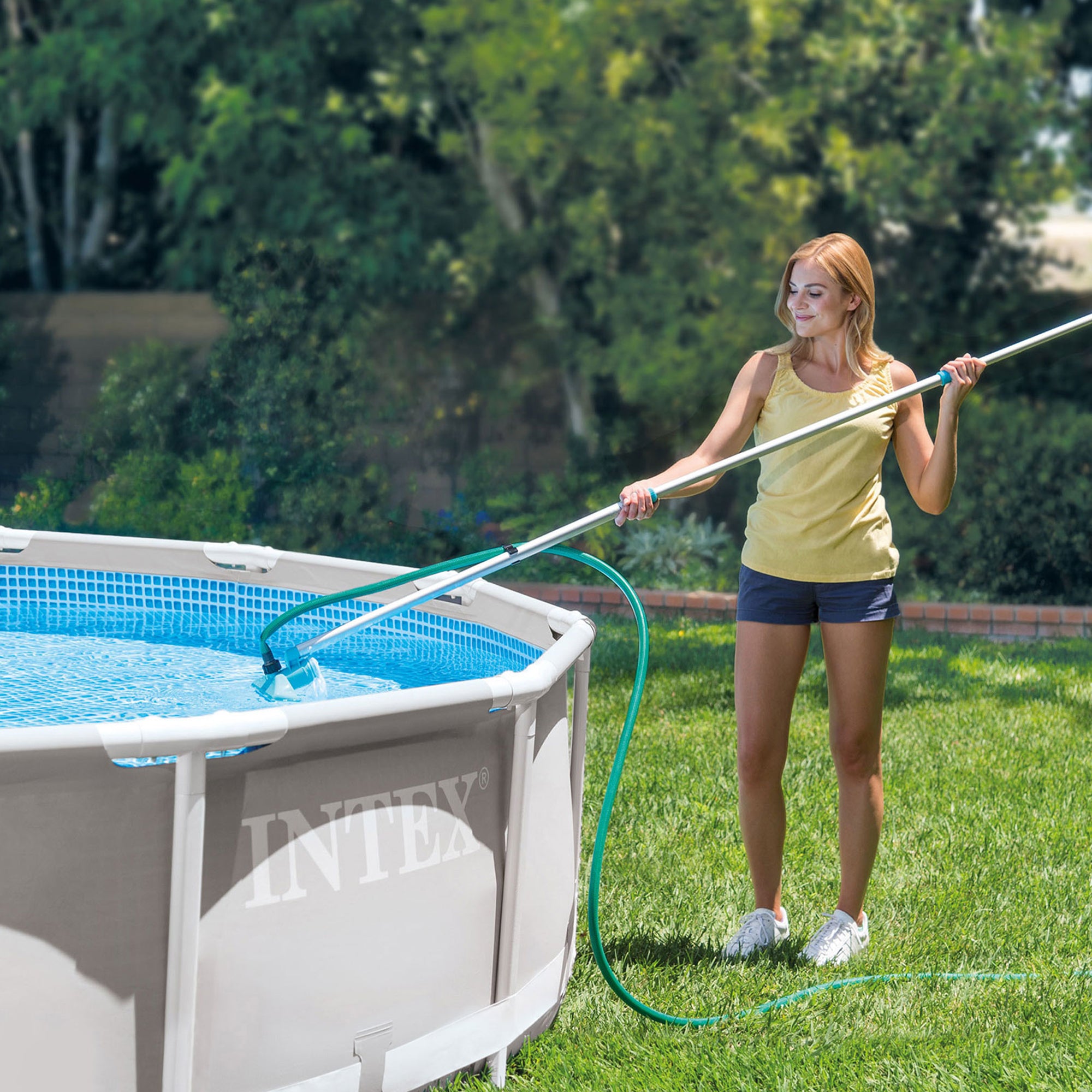 Intex Metal Frame 10' x 30" Swimming Pool with Filter Pump and Maintenance Kit - VMInnovations