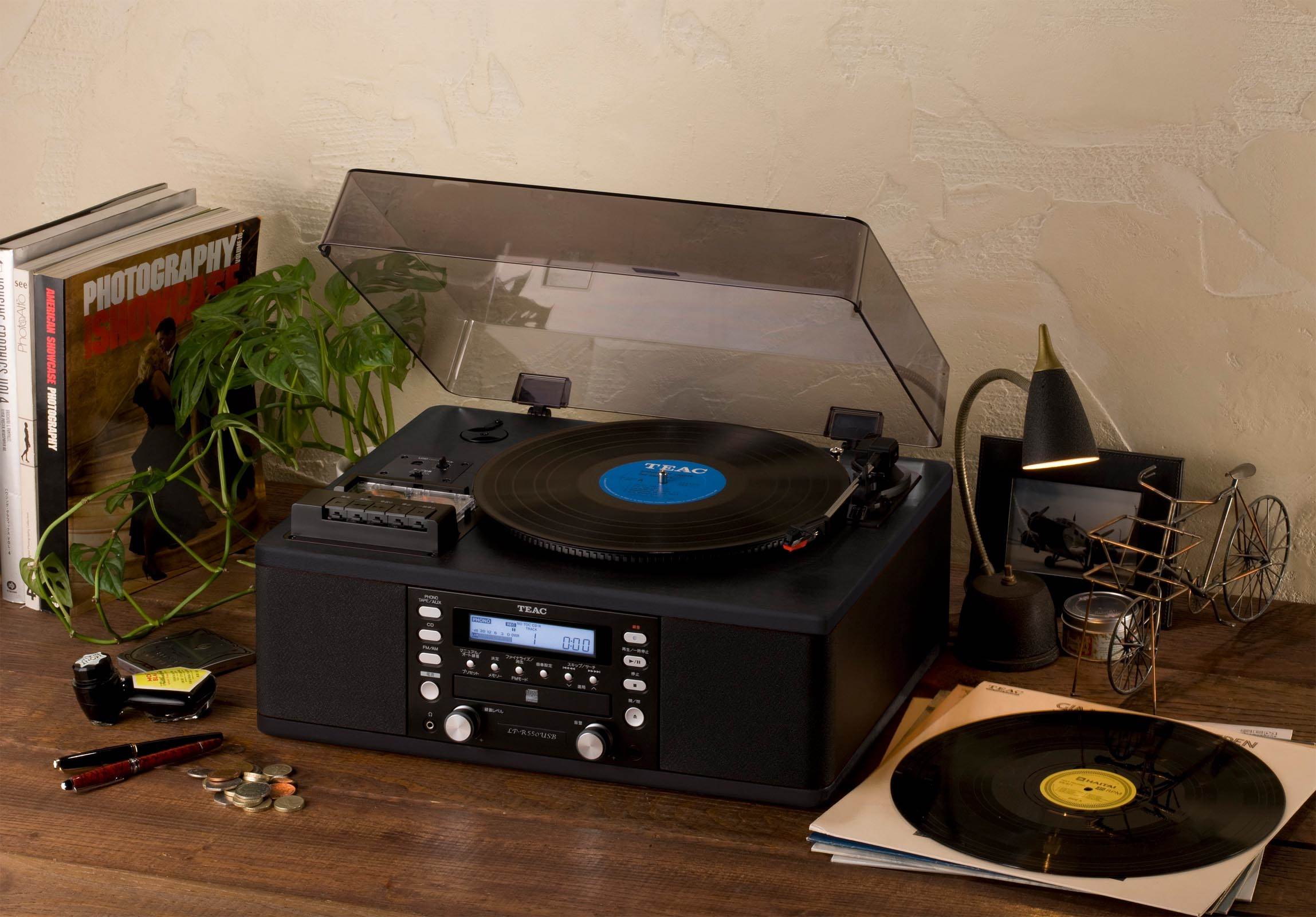 TEAC LP-R550USB Turntable CD & Cassette Audio Dubbing Recorder System | Walnut