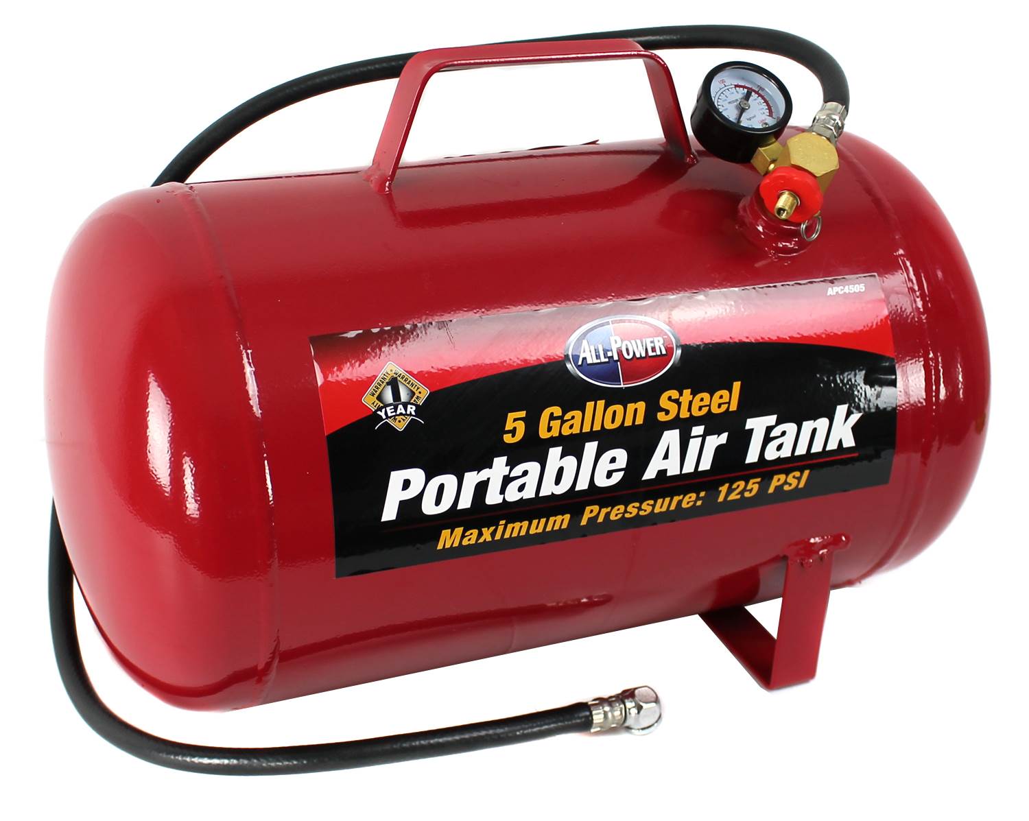 All Power 5 Gallon 125 PSI Portable Car/Truck Home Air Tank w/Gauge -Open Box
