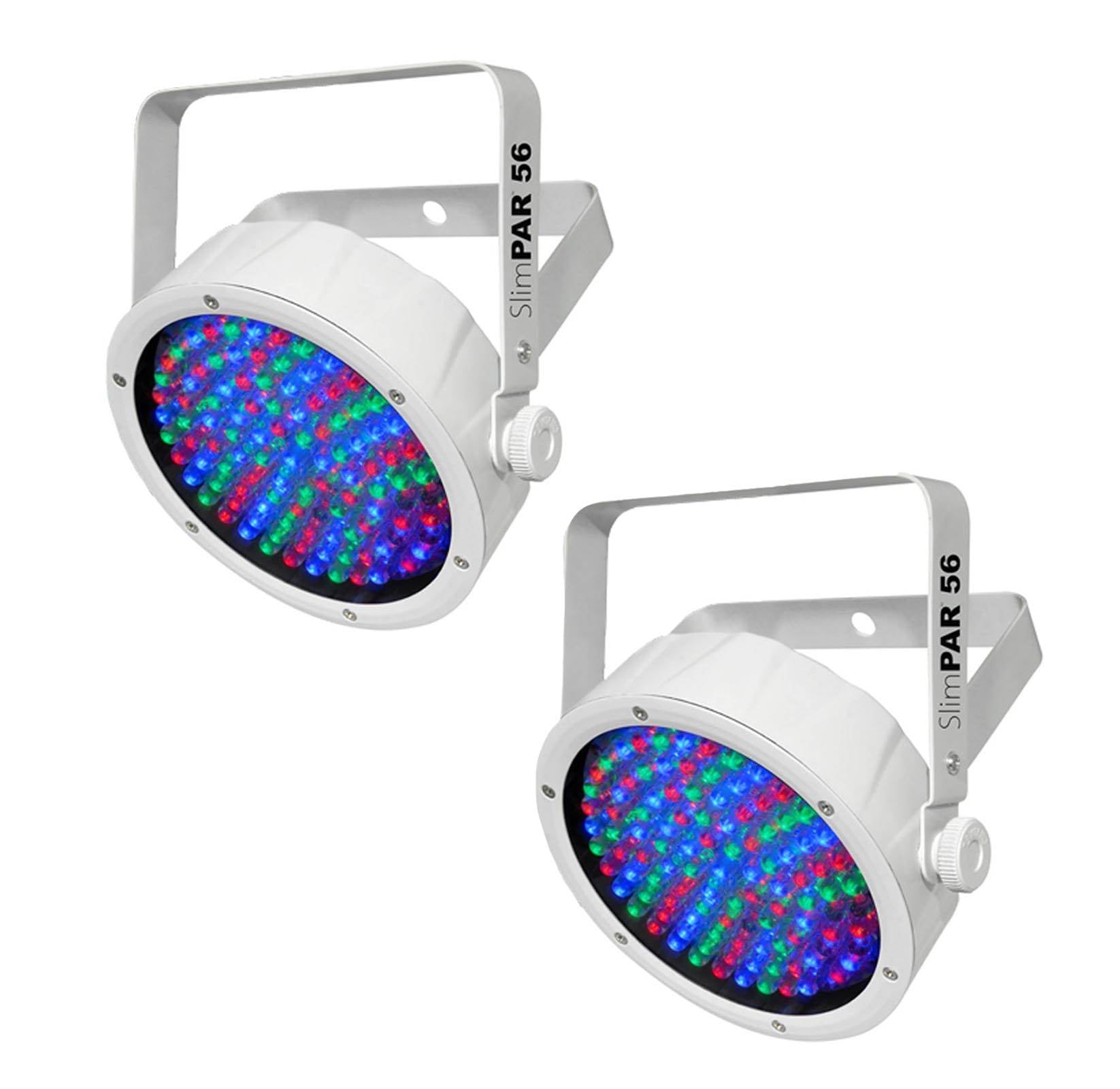 NEW! (2) Chauvet SlimPar 56 LED DMX Slim Par Can Stage DJ RGB Lighting Effects