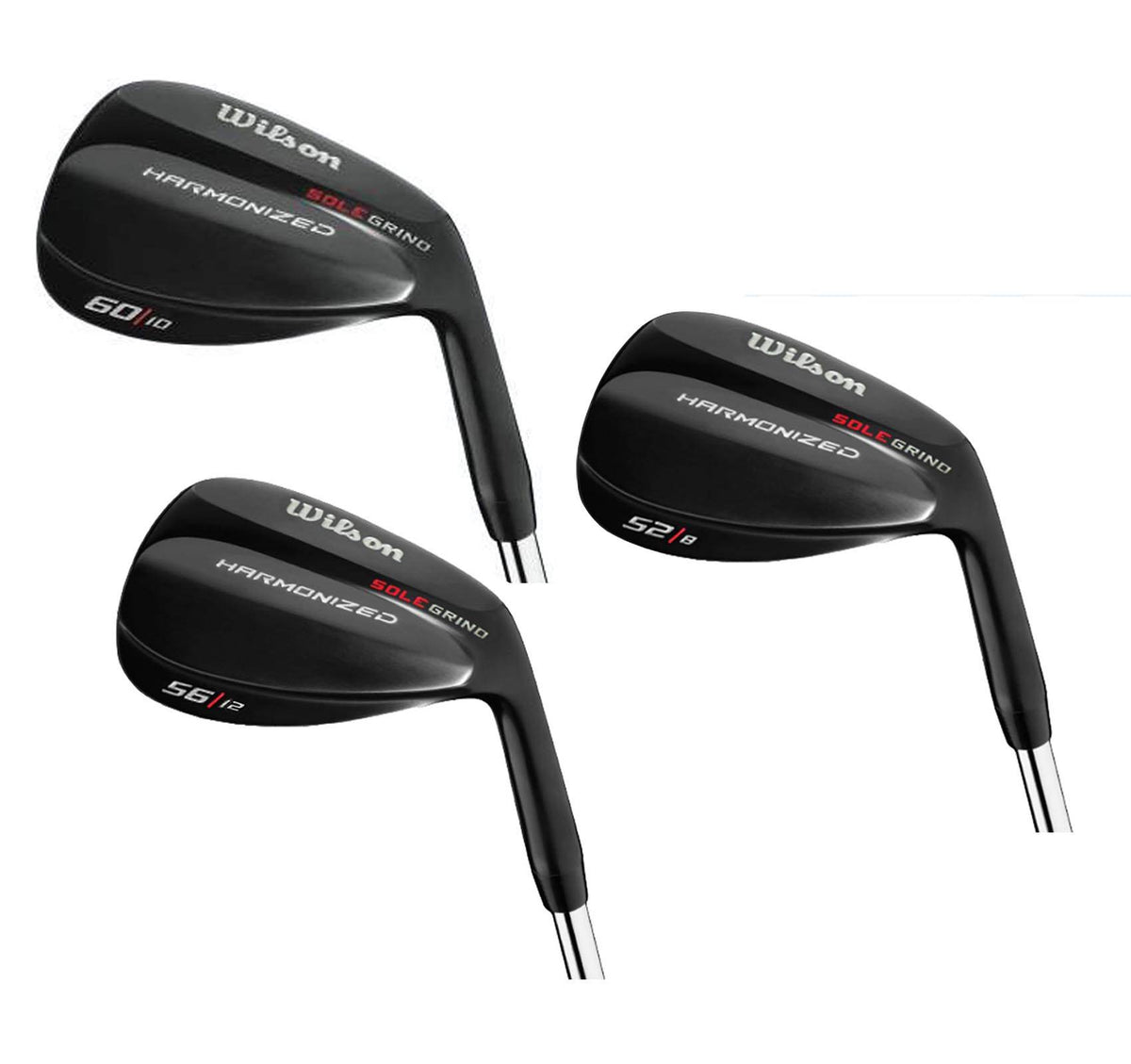 WILSON 52°, 56° & 60° Men's RH Black Chrome Wedge Golf Club Set - Open Box