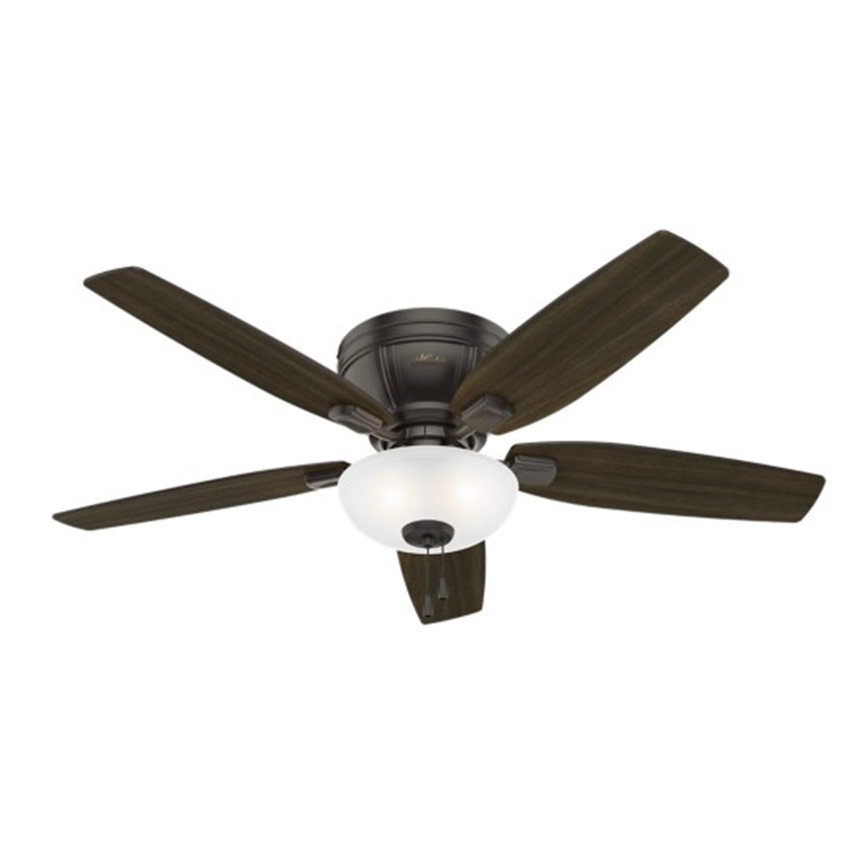 Hunter Kenbridge 52" Ceiling Fan with LED Lights and Pull Chain, Dark Walnut