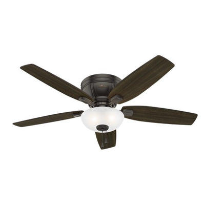 Hunter Kenbridge 52" Ceiling Fan with LED Lights and Pull Chain, Dark Walnut