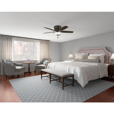 Hunter Kenbridge 52" Ceiling Fan with LED Lights and Pull Chain, Dark Walnut