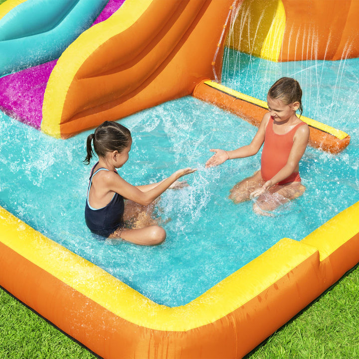 Bestway H2OGO! Tidal Tower Slide Yard Inflatable Mega Water Park with Air Blower