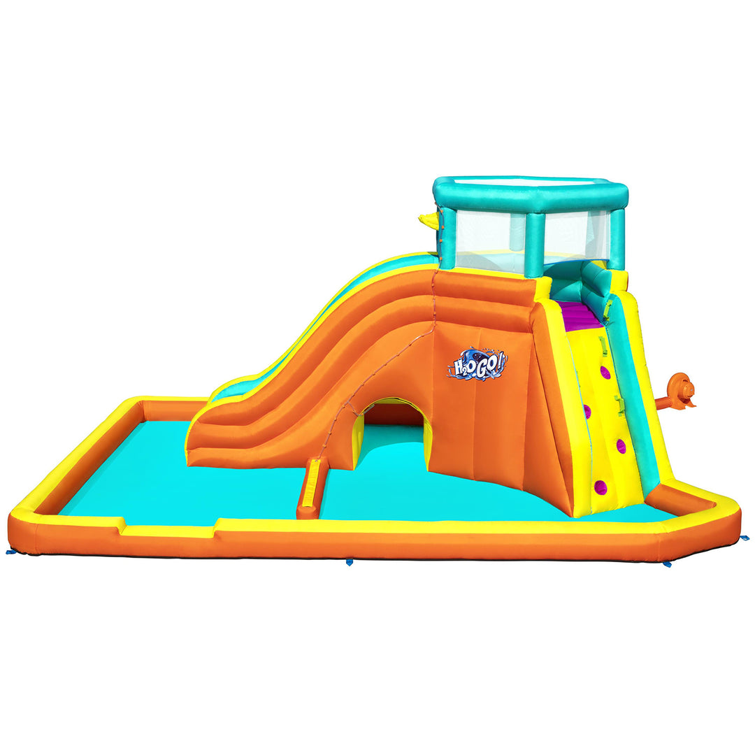 Bestway H2OGO! Tidal Tower Slide Yard Inflatable Mega Water Park with Air Blower