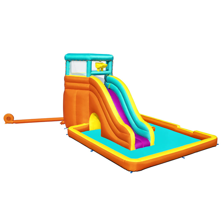 Bestway H2OGO! Tidal Tower Slide Yard Inflatable Mega Water Park with Air Blower