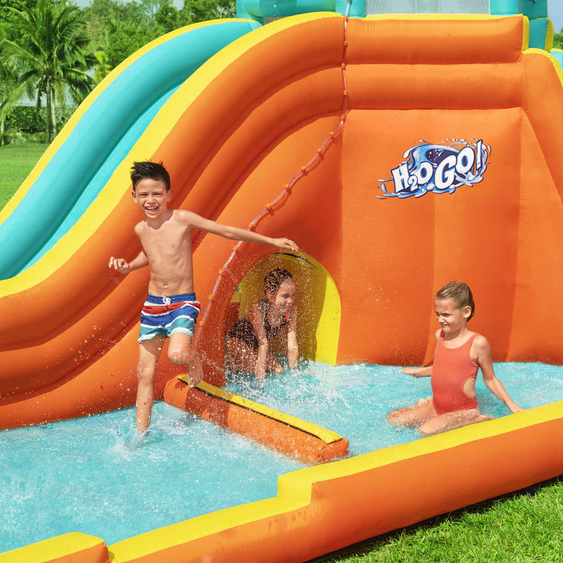 H2OGO! Tidal Tower Slide Yard Inflatable Mega Water Park with Air Blower (Used)