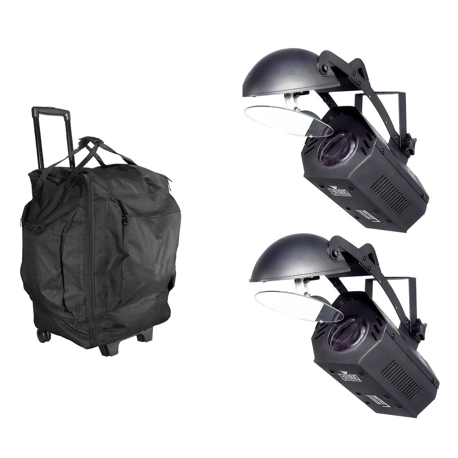 (2) Chauvet DJ LX-10X LED Moonflower Light Effect Mirror Scanners w/ Travel Bag