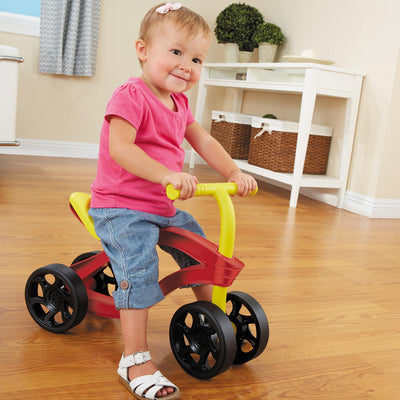 Little Tikes Scooteroo 4 Wheel Toddler Indoor Outdoor Ride On Toy Bike, Red