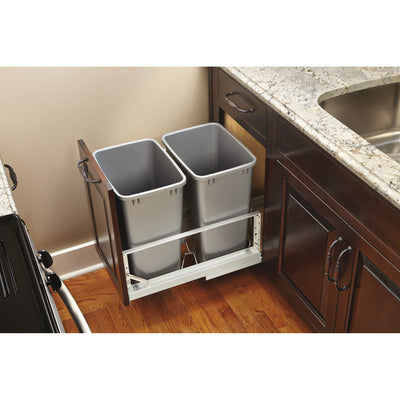Rev-A-Shelf 5349-18DM-217 Double 35 Quart Pullout Waste Container (Open Box)